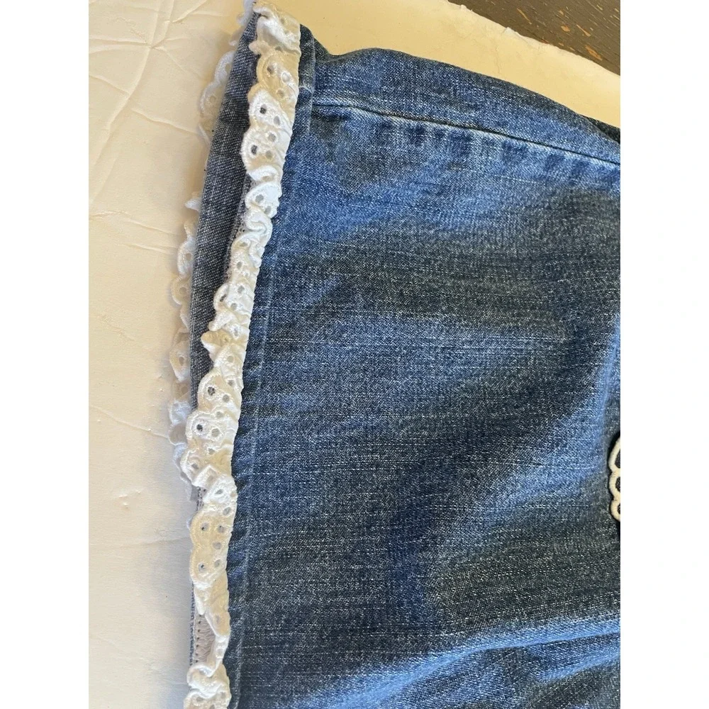 Vintage Gymboree Strawberry Patch Denim Jumper Dress 2T 2004 Embroidered
